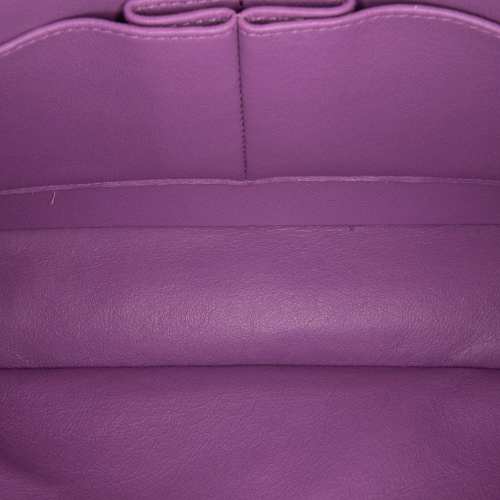 Medium Classic Patent Double Flap Purple - Gaby Paris