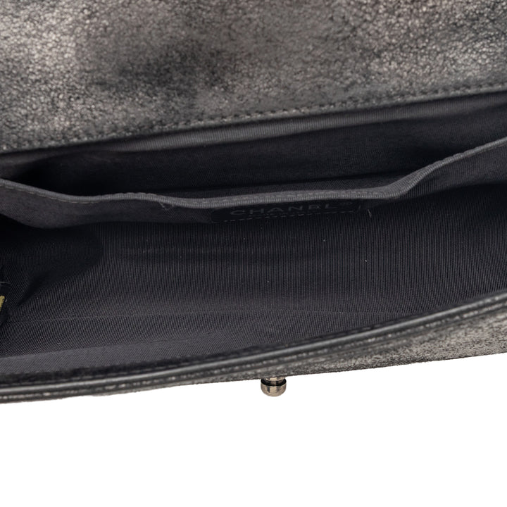 Chanel Old Medium Matelassé Daim Chesterfield Boy à rabat