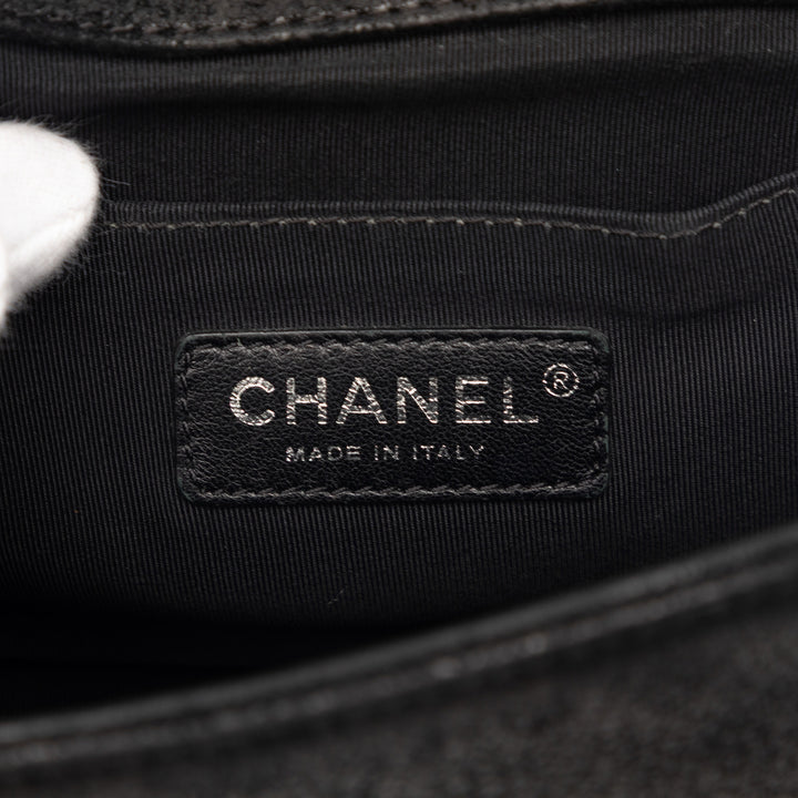 Chanel Old Medium Matelassé Daim Chesterfield Boy à rabat