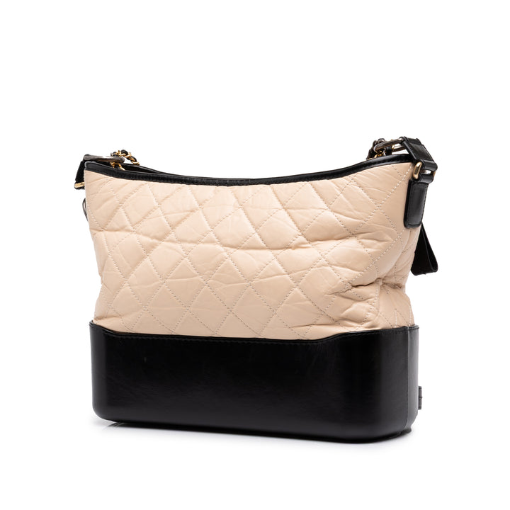 Chanel Bicolore Gabrielle Sac Moyen Cuir d'agneau Beige – vue 2 – GABY PARIS