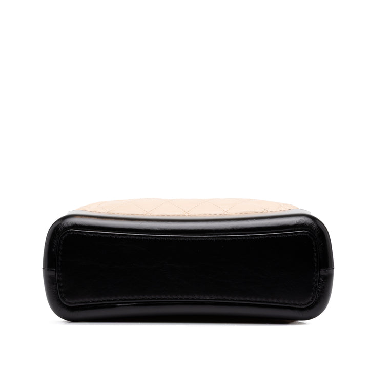 Chanel Bicolore Gabrielle Sac Moyen Cuir d'agneau Beige – vue 3 – GABY PARIS