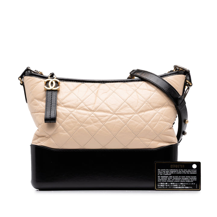 Chanel Bicolore Gabrielle Sac Moyen Cuir d'agneau Beige – vue 7 – GABY PARIS