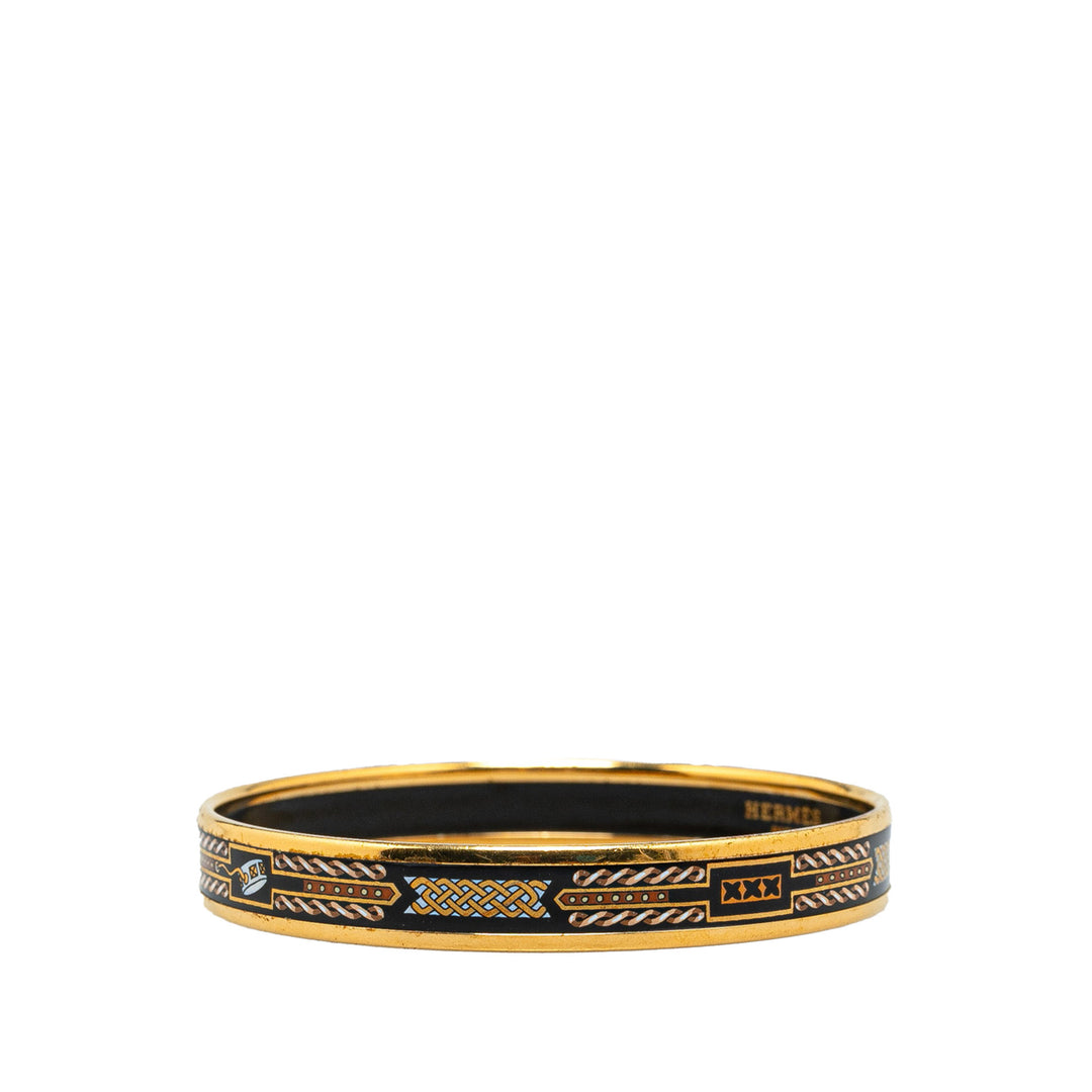 Narrow Enamel Cloisonne Bangle 65 Black - Gaby Paris