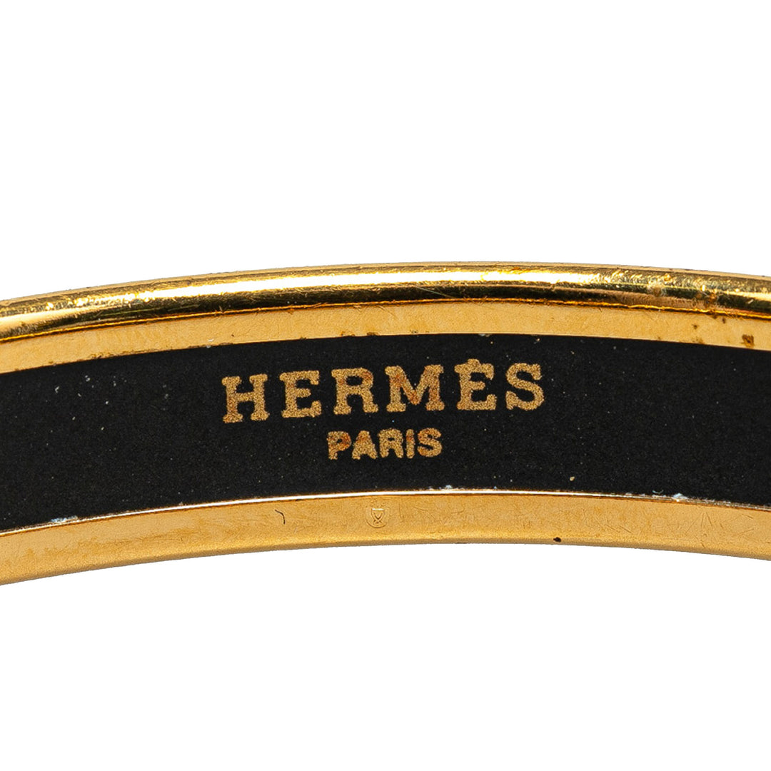 Hermès Narrow Enamel Cloisonne Bangle 65 Black - GABY PARIS