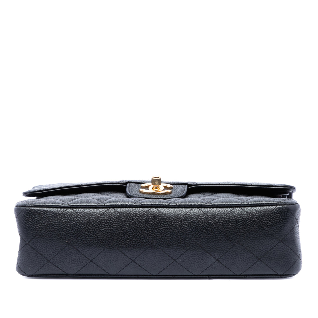 Classic Double rabat Moyen Cuir caviar Noir