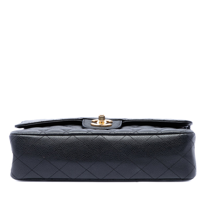 Classic Double rabat Moyen Cuir caviar Noir