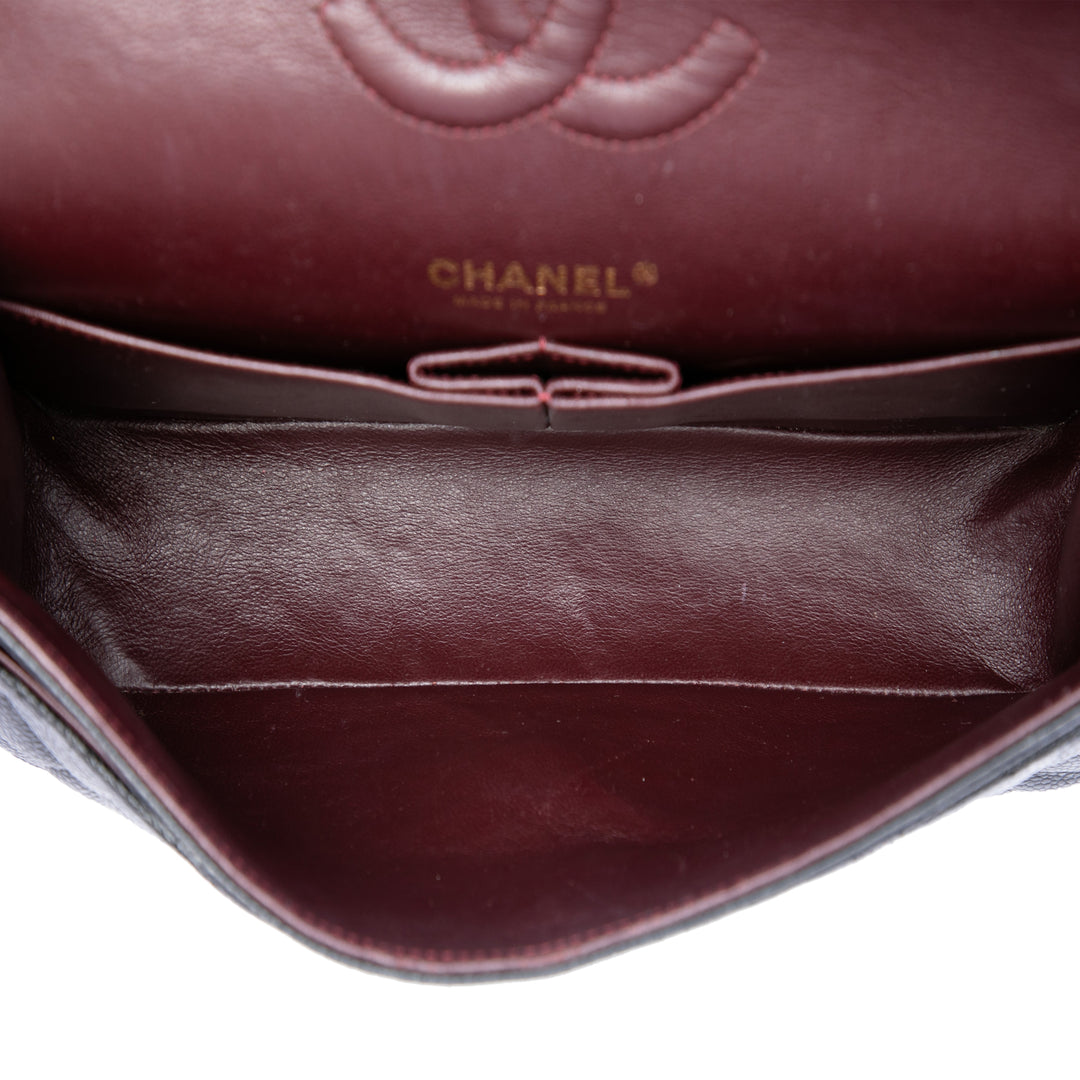 Classic Double rabat Moyen Cuir caviar Noir