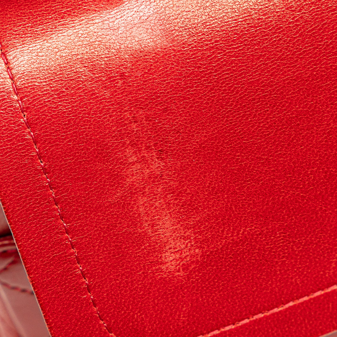 Medium Classic Lambskin Double Flap Red - Gaby Paris