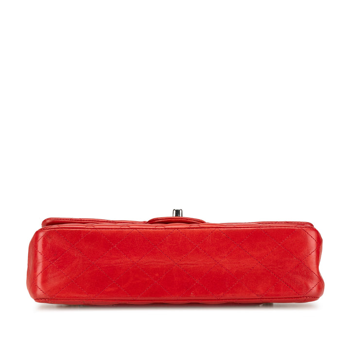 Medium Classic Lambskin Double Flap Red - Gaby Paris
