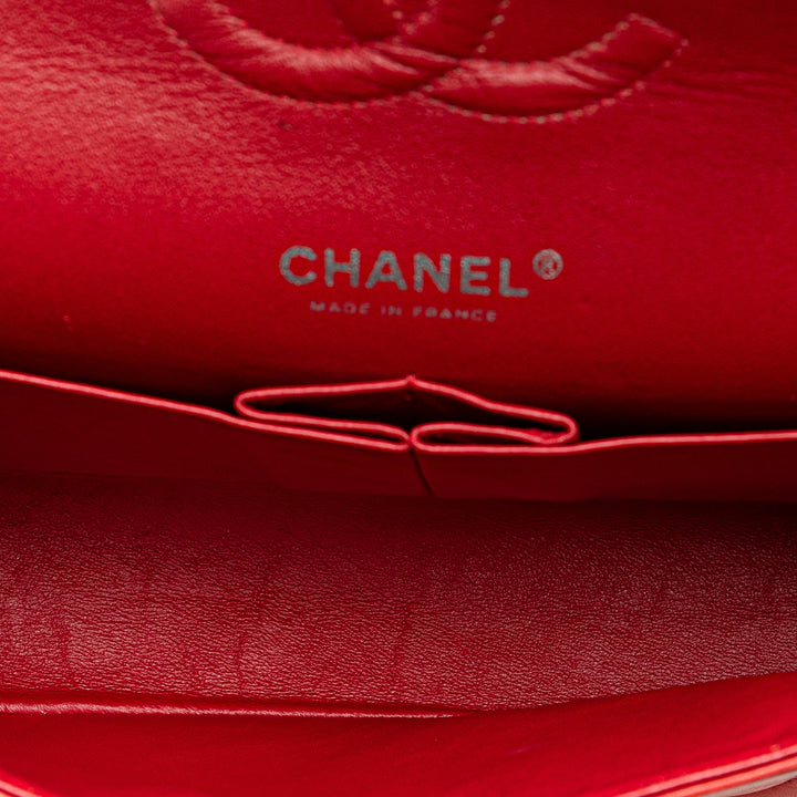 Medium Classic Lambskin Double Flap Red - Gaby Paris