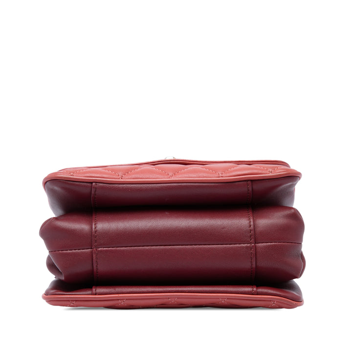 Matelassé Daily Companion à rabat Petit Cuir d'agneau Rose