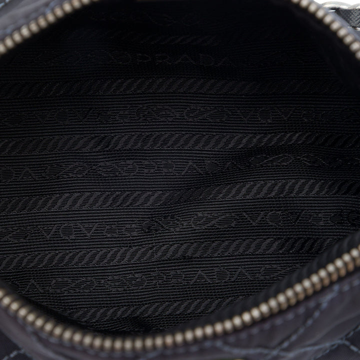 Prada Pochette Impuntu Barrel Tessuto Bleu – vue 4 – GABY PARIS