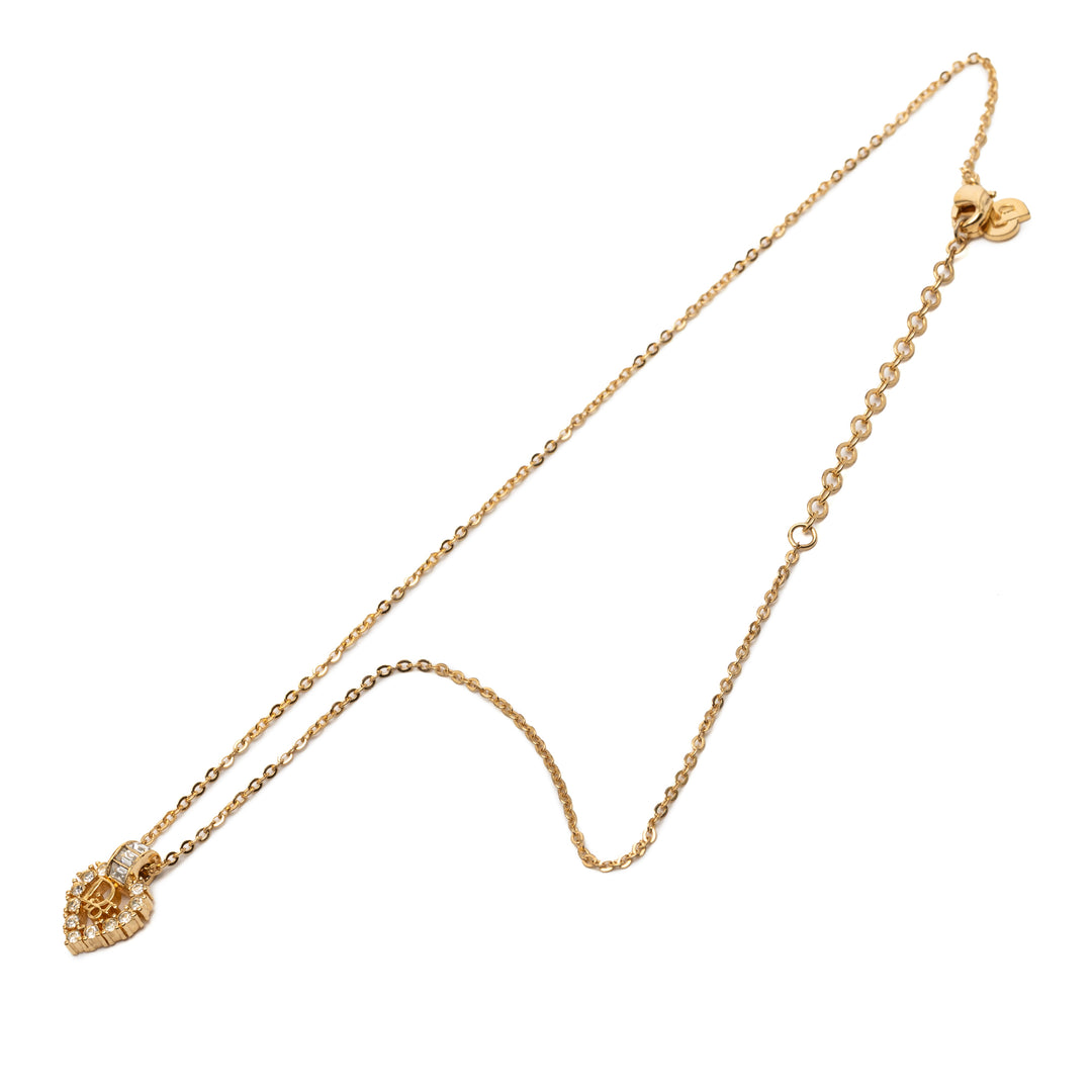 Dior plaqué Heart Cristal Pendant Collier – GABY PARIS Authentique