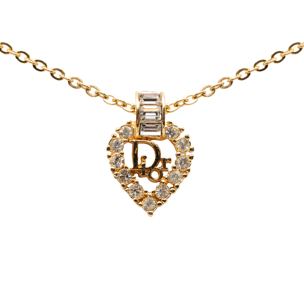 Dior plaqué Heart Cristal Pendant Collier – GABY PARIS Authentique