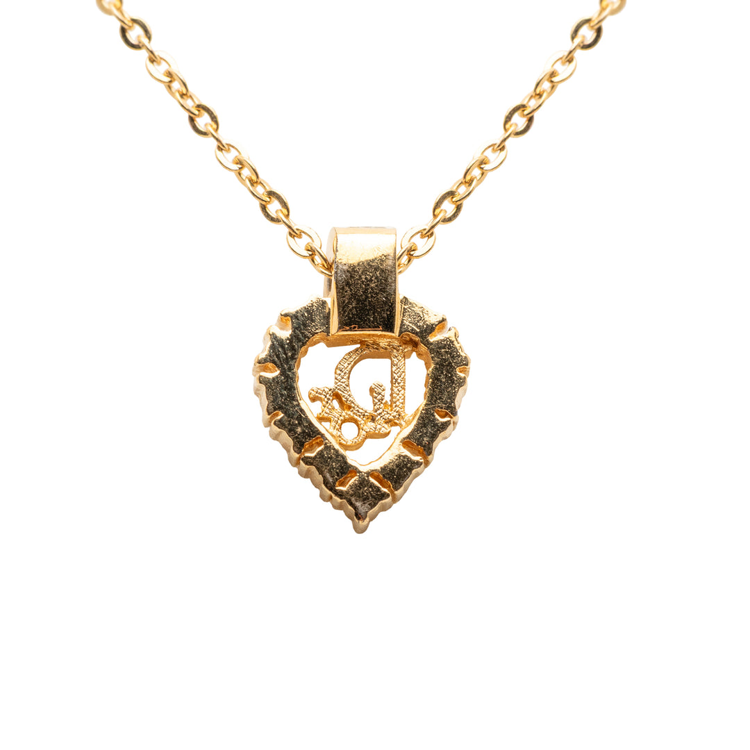 Dior plaqué Heart Cristal Pendant Collier – GABY PARIS Authentique