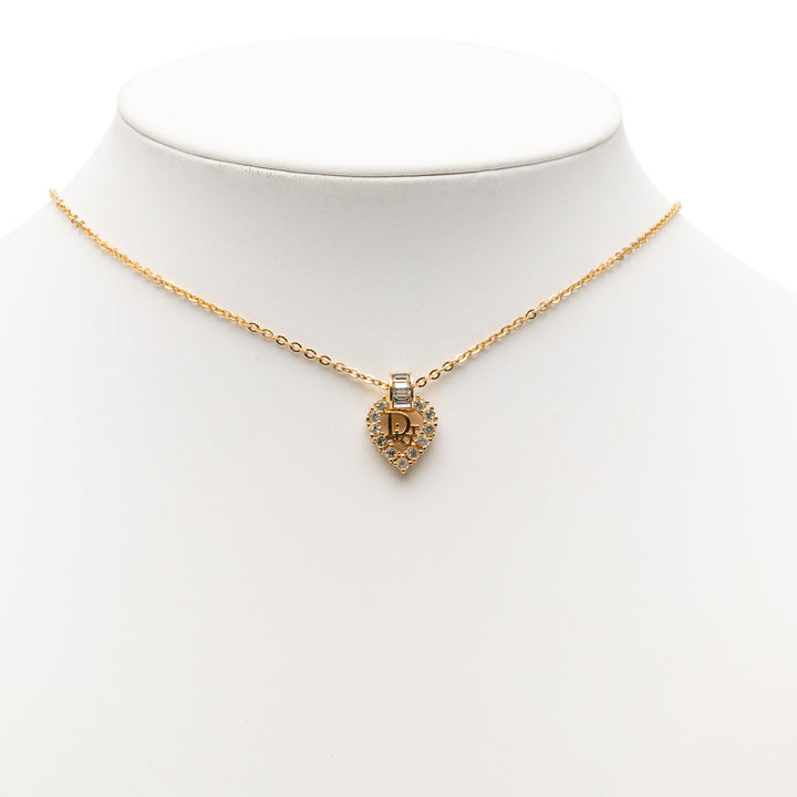 Dior plaqué Heart Cristal Pendant Collier – GABY PARIS Authentique