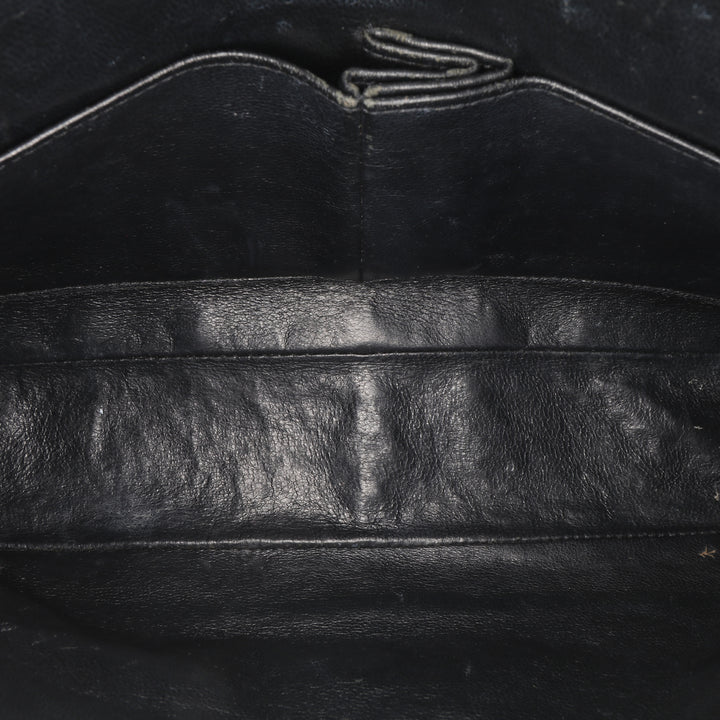 Medium Classic Patent Double Flap Black - Gaby Paris