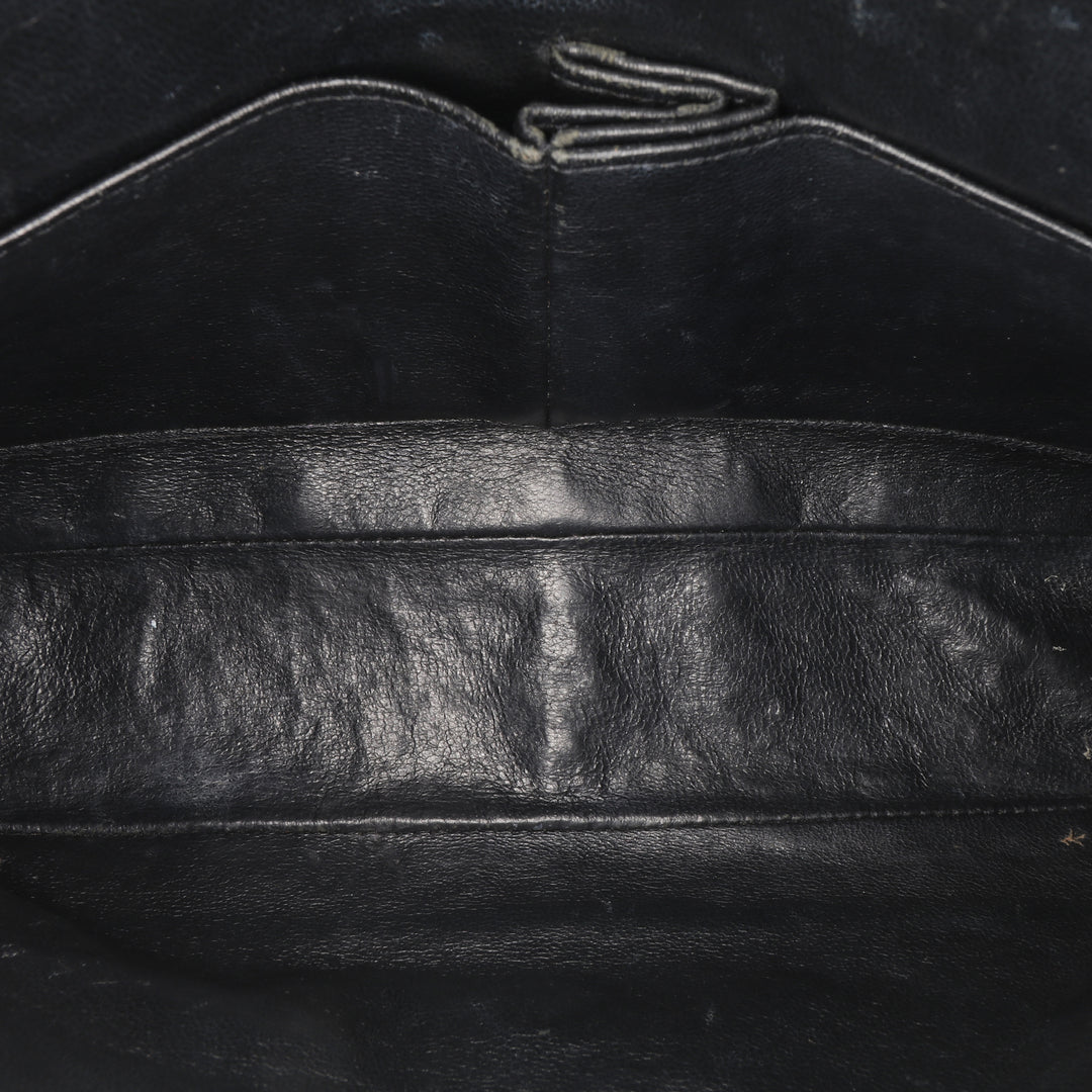 Medium Classic Patent Double Flap Black - Gaby Paris