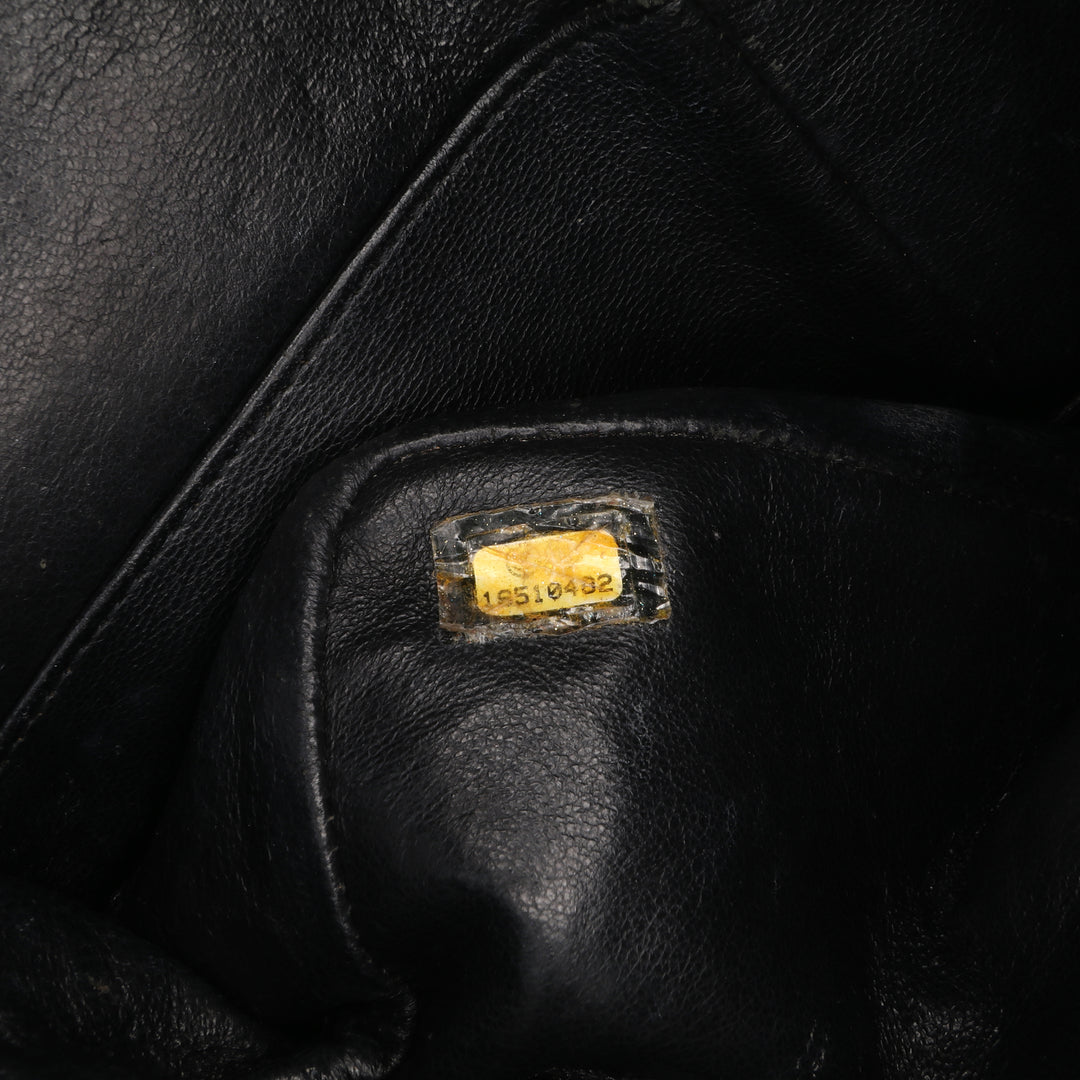 Medium Classic Patent Double Flap Black - Gaby Paris