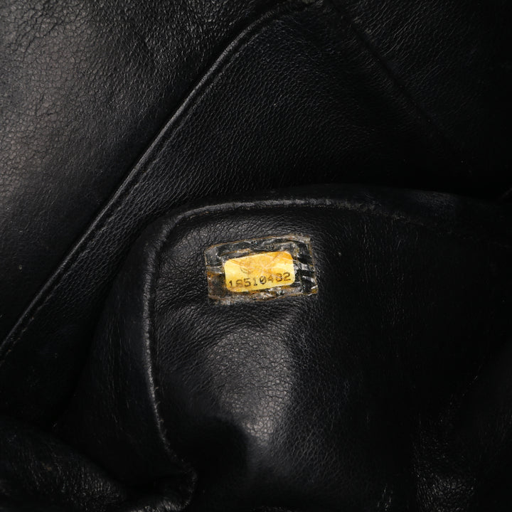 Medium Classic Patent Double Flap Black - Gaby Paris
