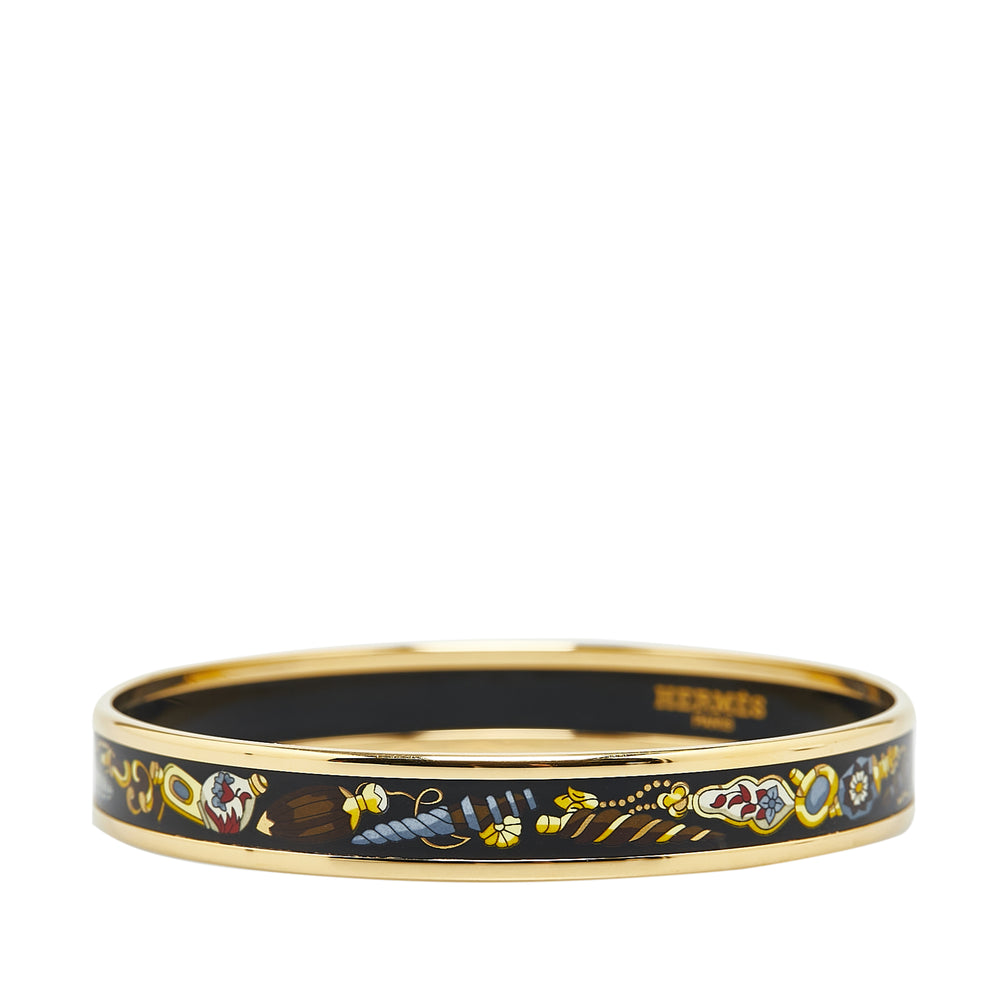 Narrow Enamel Cloisonne Bangle 65 Black - Gaby Paris