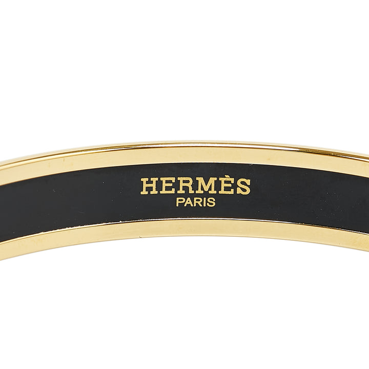 Hermès Narrow Enamel Cloisonne Bangle 65 Black - GABY PARIS