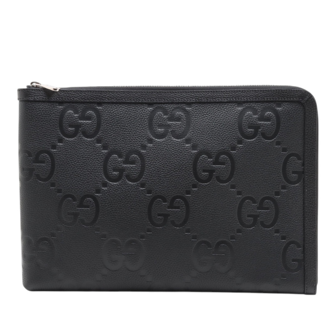 GG Pochette Jumbo Cuir de veau Noir