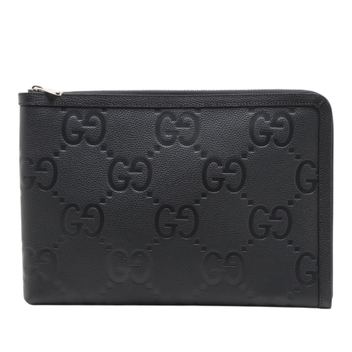 GG Pochette Jumbo Cuir de veau Noir