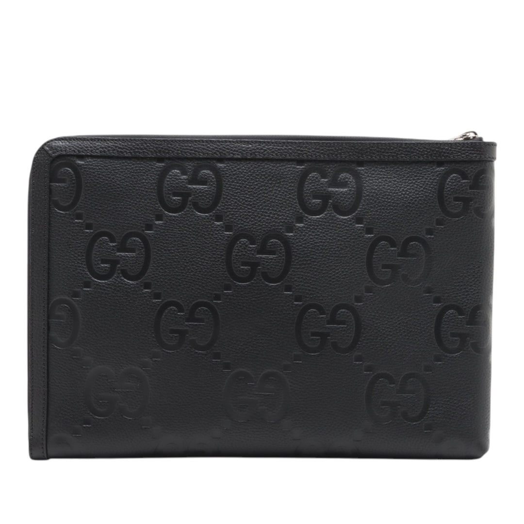 GG Pochette Jumbo Cuir de veau Noir