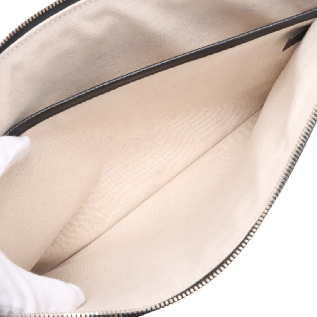 GG Pochette Jumbo Cuir de veau Noir