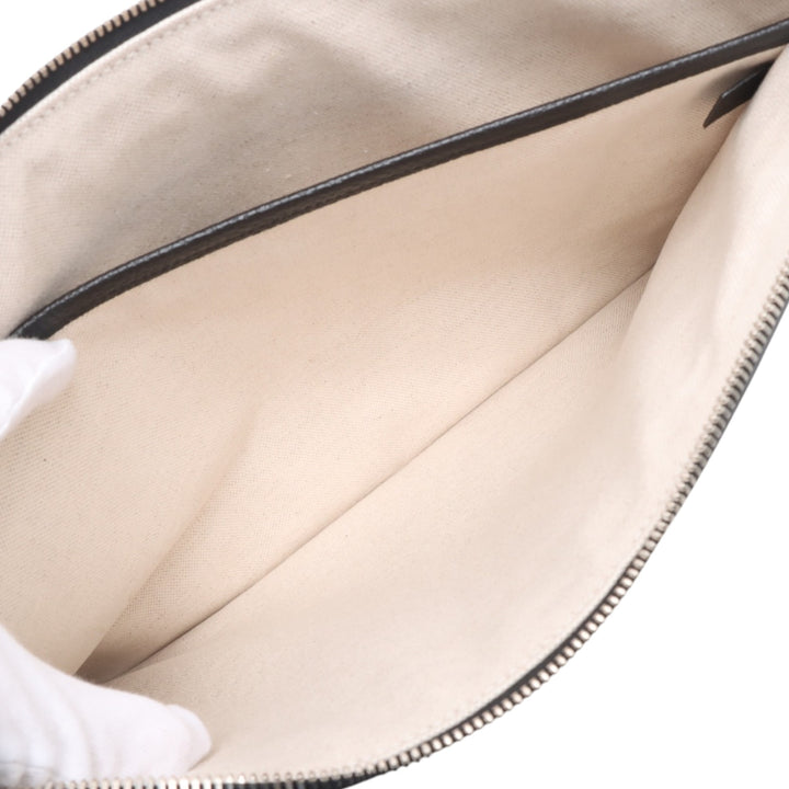 GG Pochette Jumbo Cuir de veau Noir