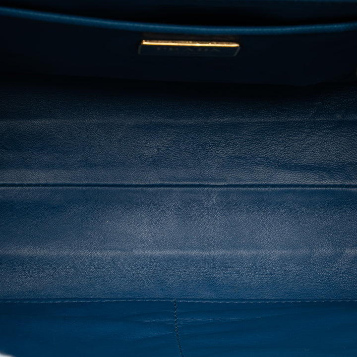 Prada Bicolor Saffiano Lux Pyramid Frame sac à anse supérieure