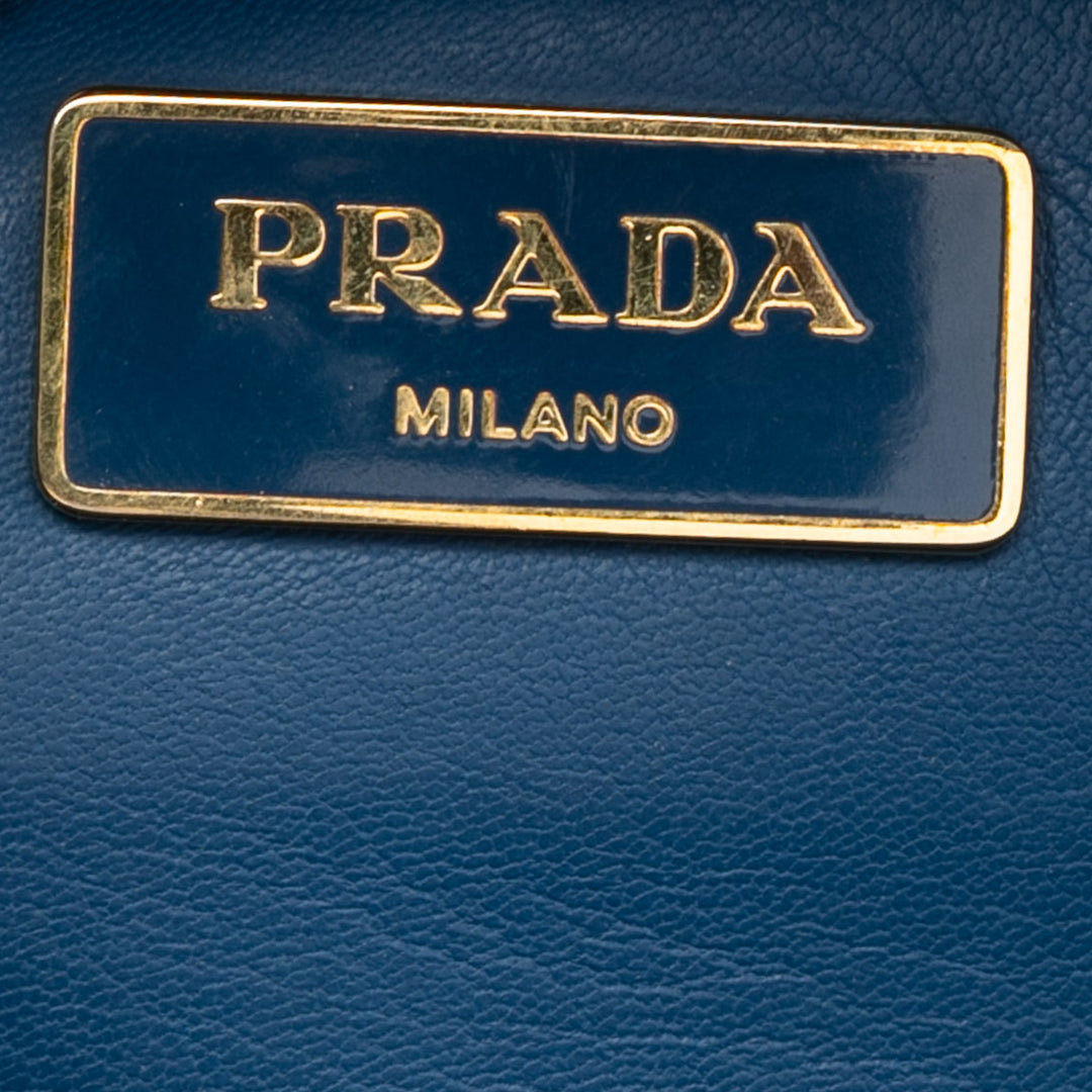 Prada Bicolor Saffiano Lux Pyramid Frame sac à anse supérieure