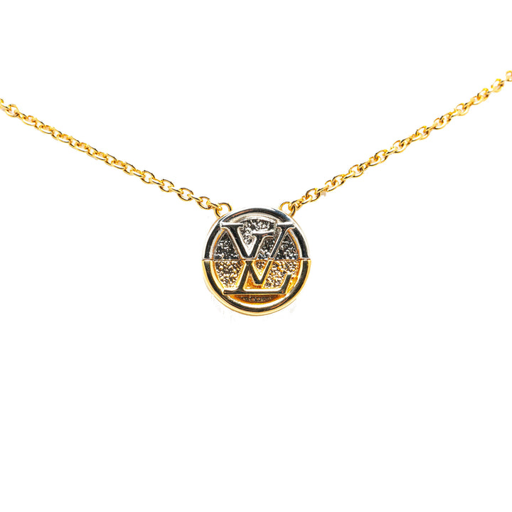 Gold Plated Bicolor Collier L to V Pendant Necklace Gold - Gaby Paris