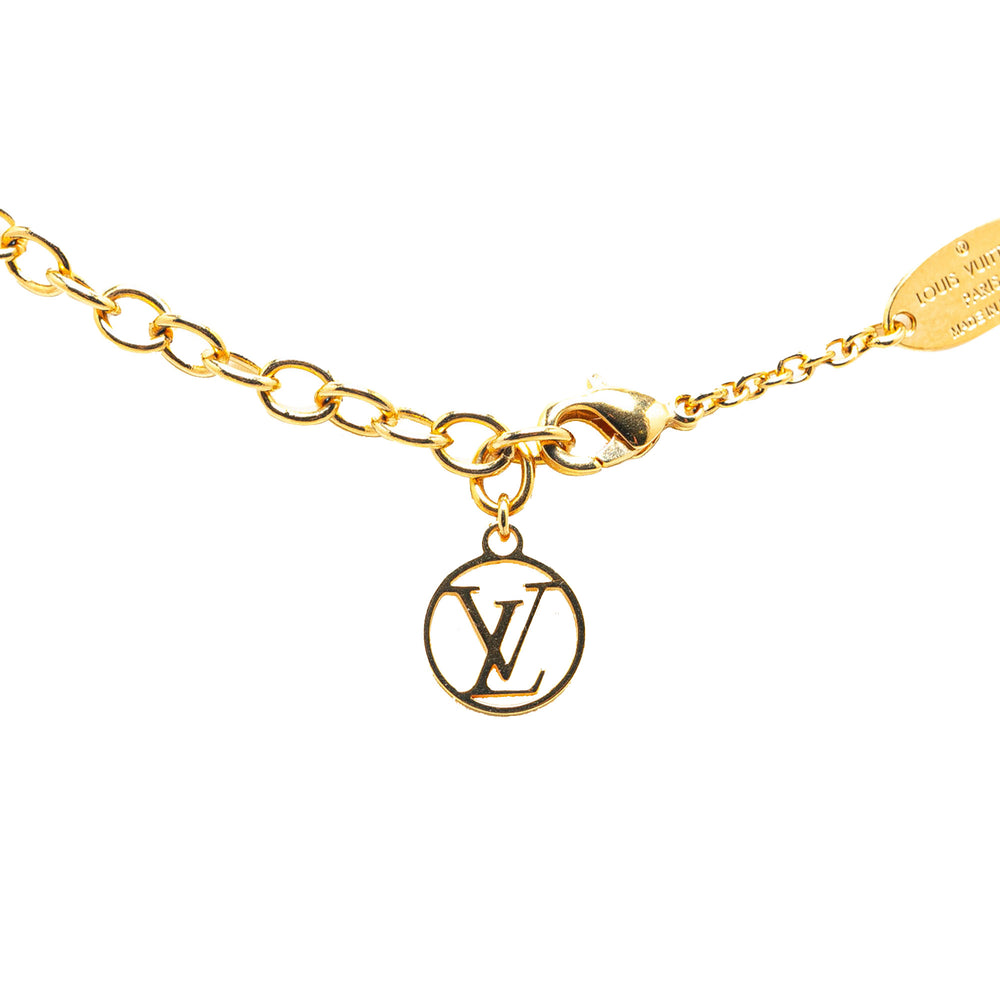 Gold Plated Bicolor Collier L to V Pendant Necklace Gold - Gaby Paris