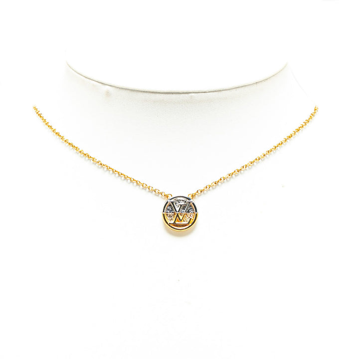 Louis Vuitton Gold Plated Bicolor Collier L to V Pendant Necklace Gold - GABY PARIS