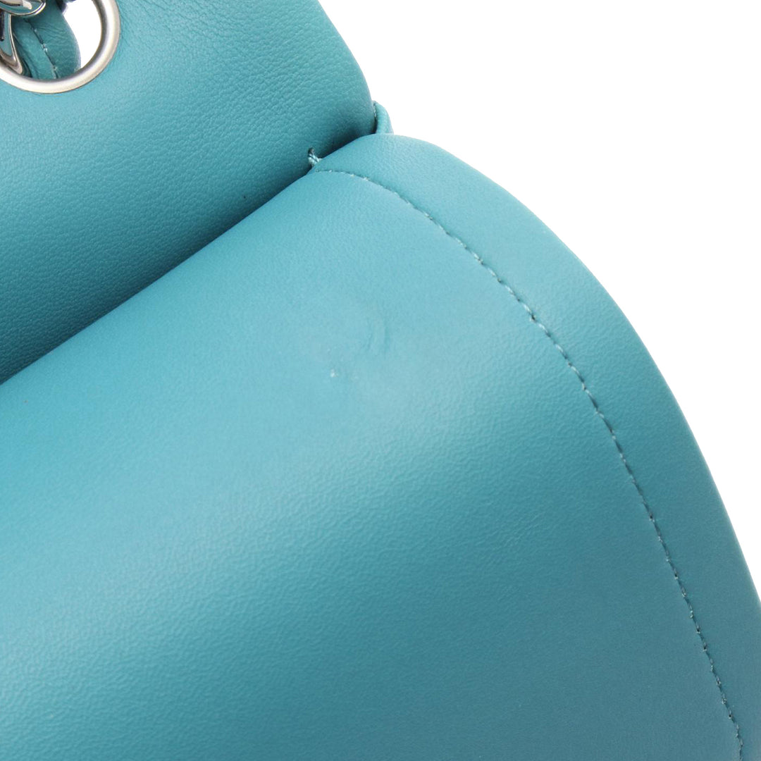 Jumbo Classic Lambskin Double Flap Blue - Gaby Paris