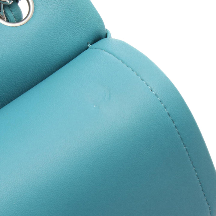 Jumbo Classic Lambskin Double Flap Blue - Gaby Paris