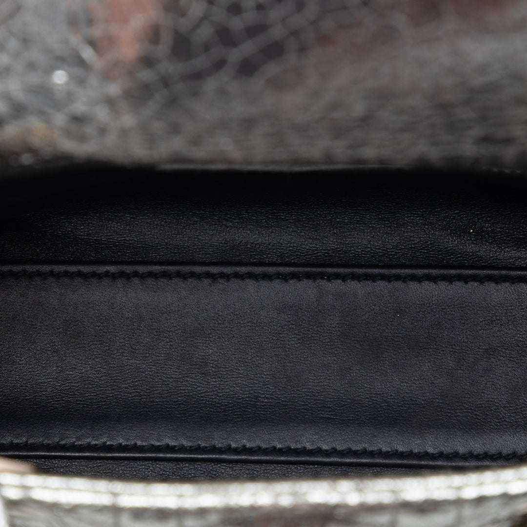 Dior Mini Metallic froissé Cuir de veau Cannage Lady Dior