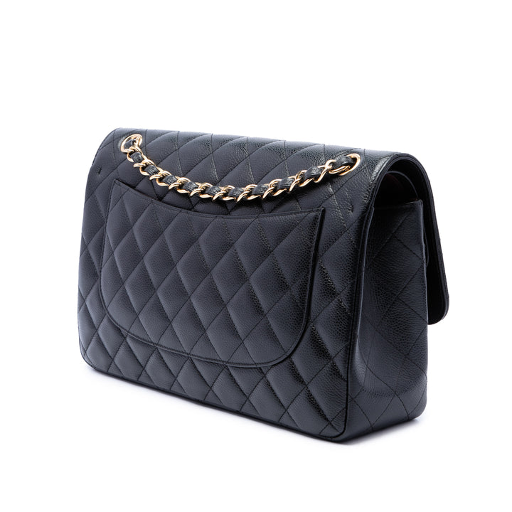 Chanel Classic Double rabat Jumbo Cuir caviar Noir – vue 2 – GABY PARIS