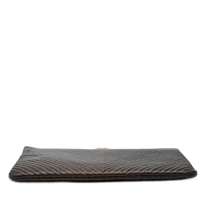 Chanel Large Chevron Iridescent Caviar Boy O Étui Pochette