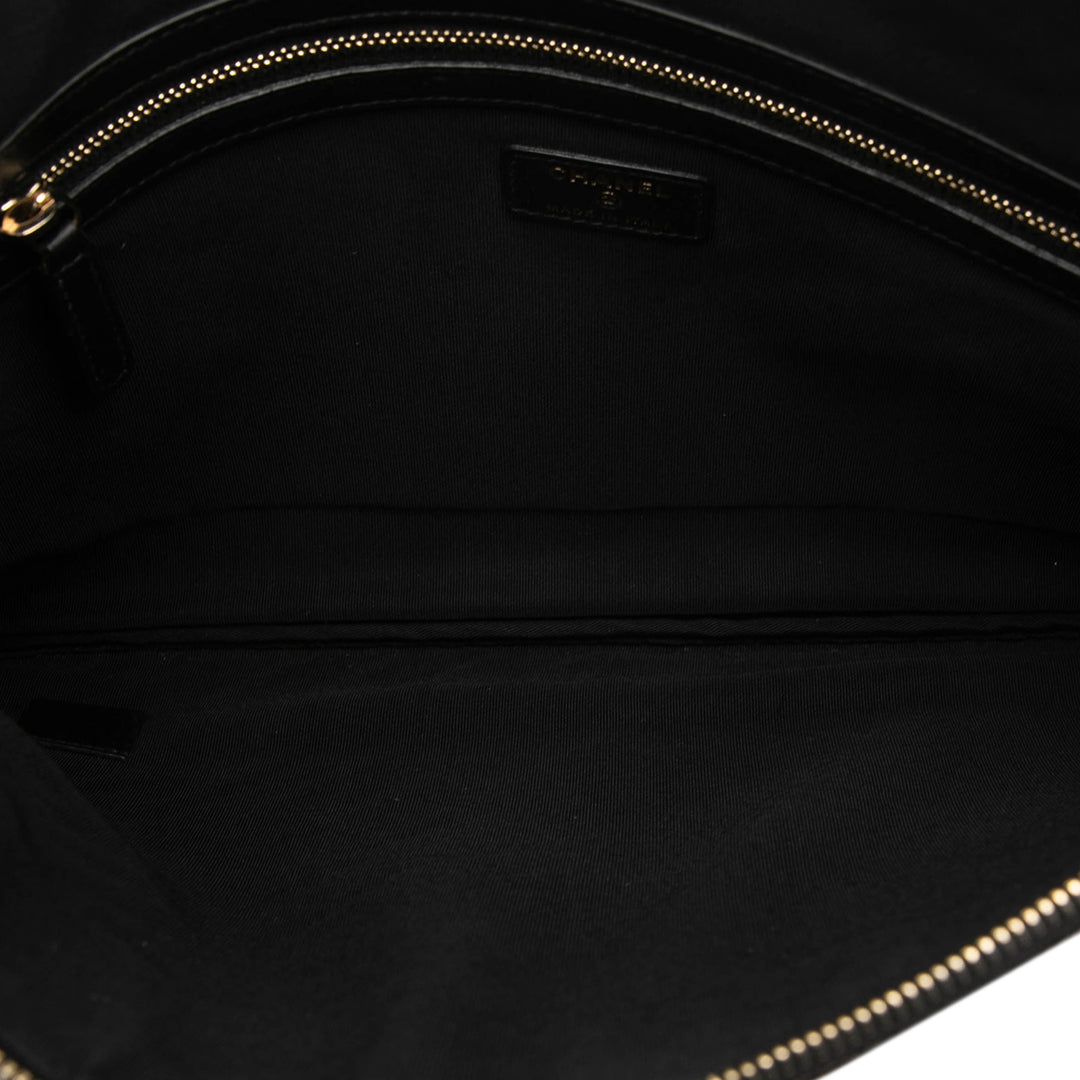 Chanel Large Chevron Iridescent Caviar Boy O Étui Pochette