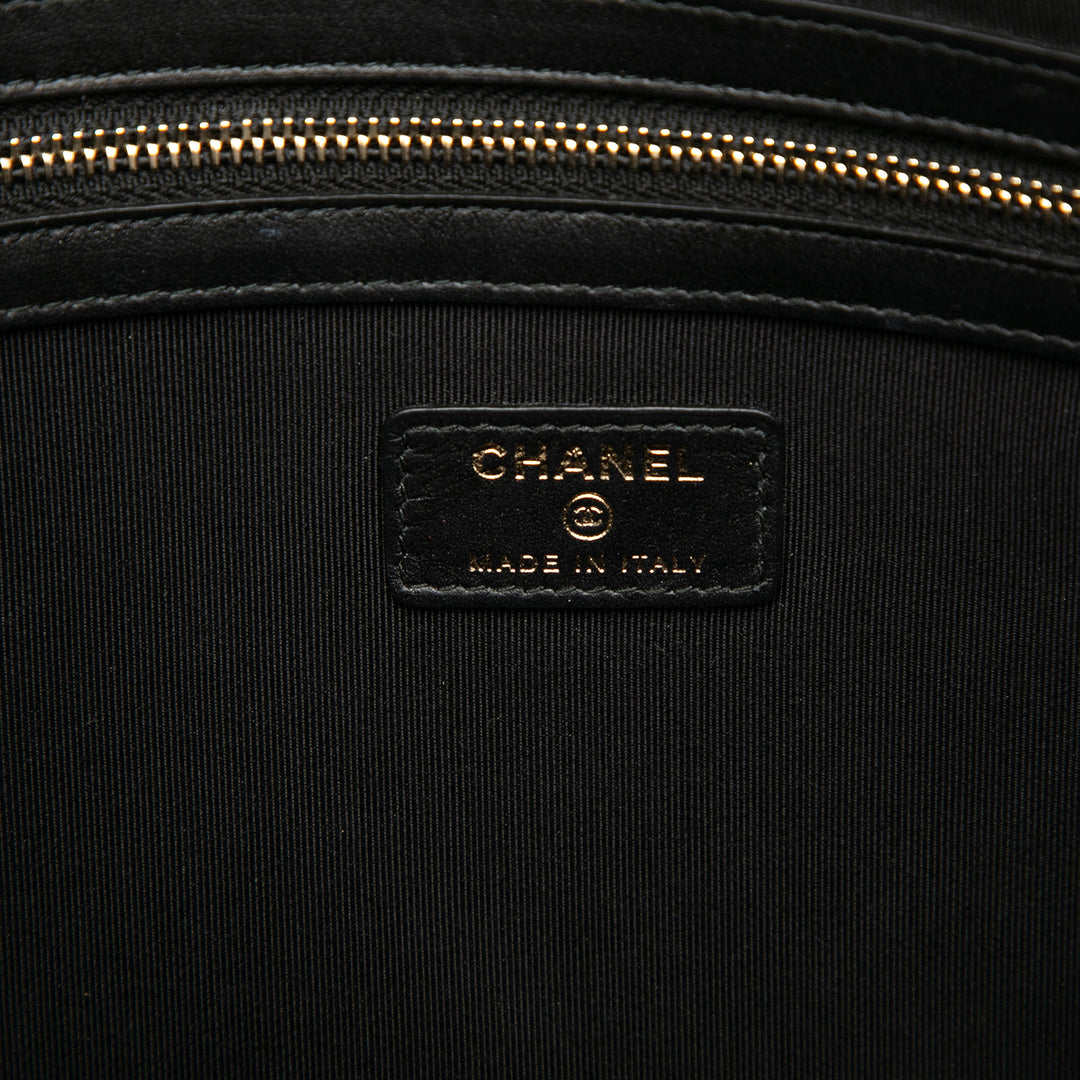Chanel Large Chevron Iridescent Caviar Boy O Étui Pochette