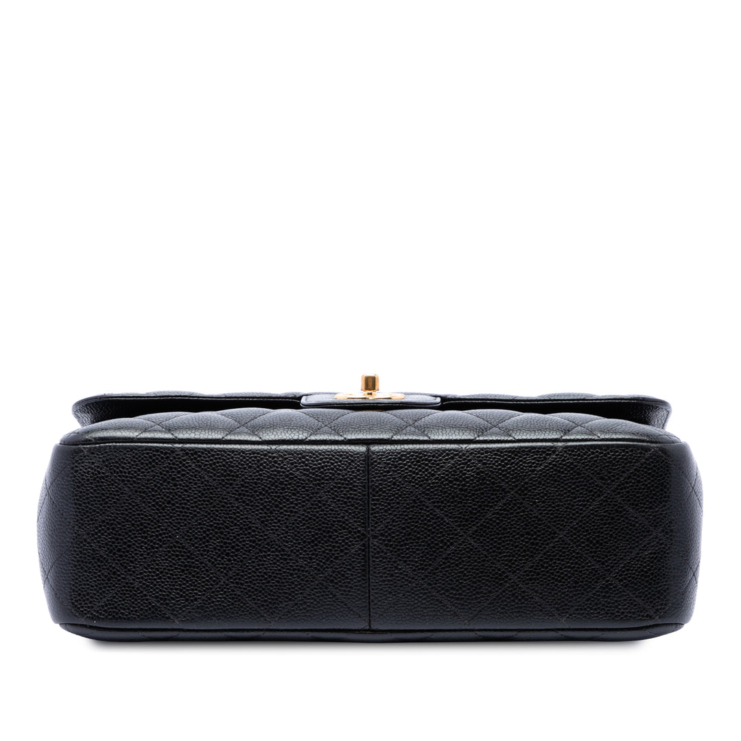 Classic Double rabat Jumbo Cuir caviar Noir
