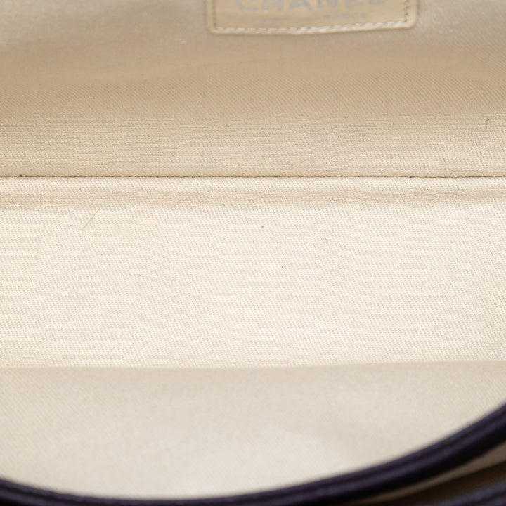 Chanel Matte Matelassé Caviar Cuir Lady Perley à rabat