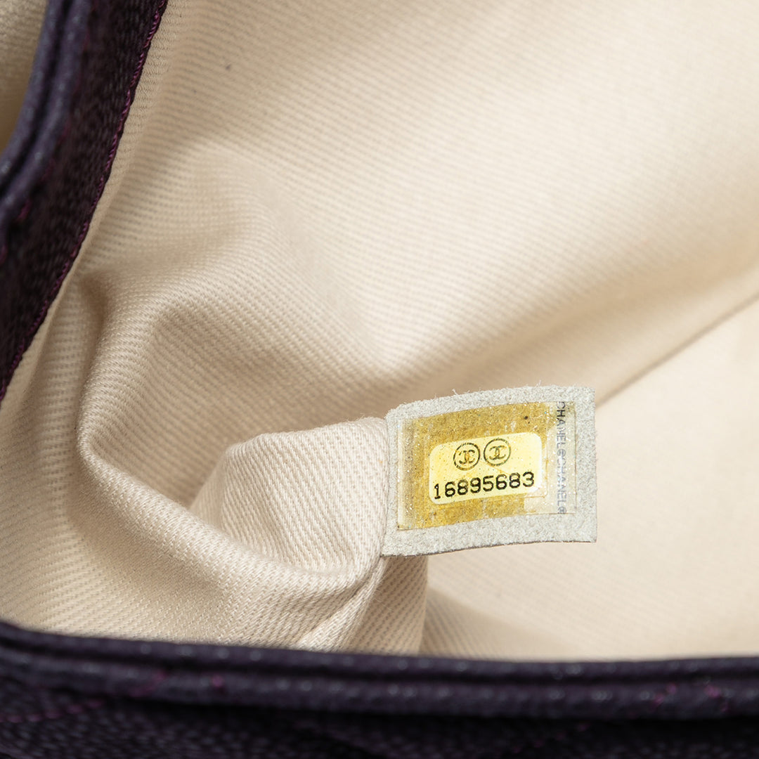 Chanel Matte Matelassé Caviar Cuir Lady Perley à rabat