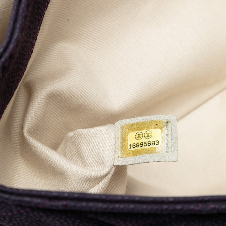 Chanel Matte Matelassé Caviar Cuir Lady Perley à rabat