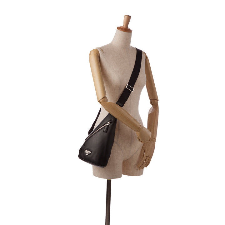 Prada Cross Leather Bag Black - Gaby Paris