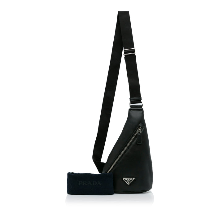 Prada Cross Leather Bag Black - Gaby Paris