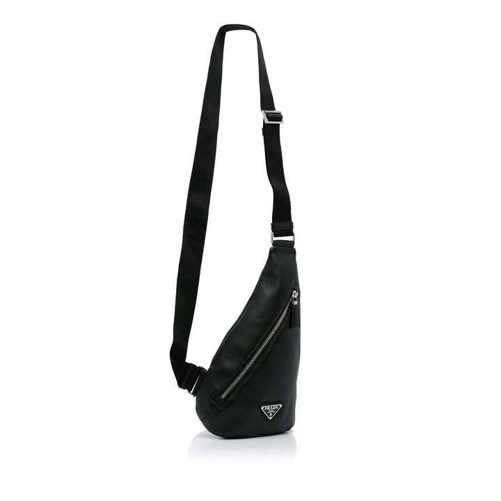 Prada Cross Leather Bag Black - Gaby Paris